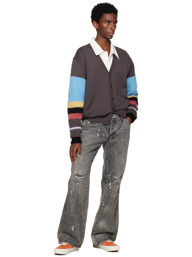 AWAKE NY Brown Striped Cardigan outlook