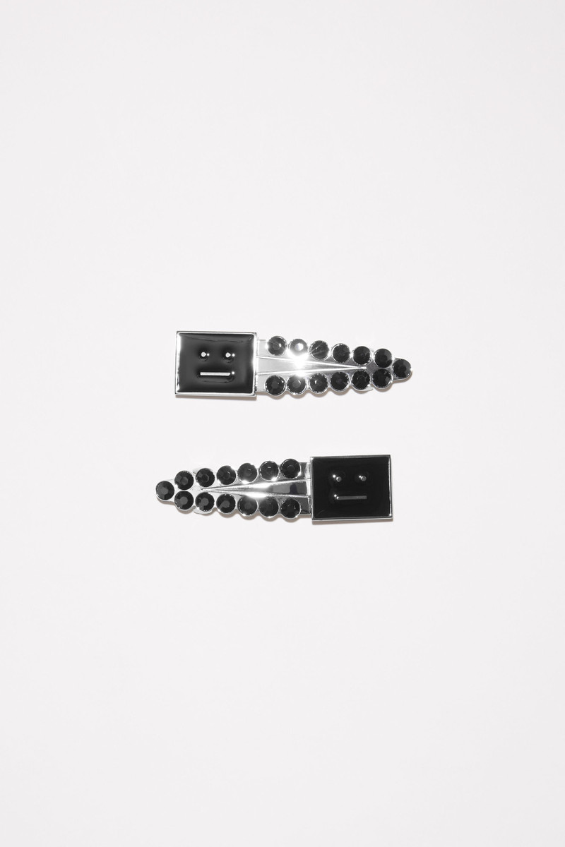 Face logo hairclips - Black 1