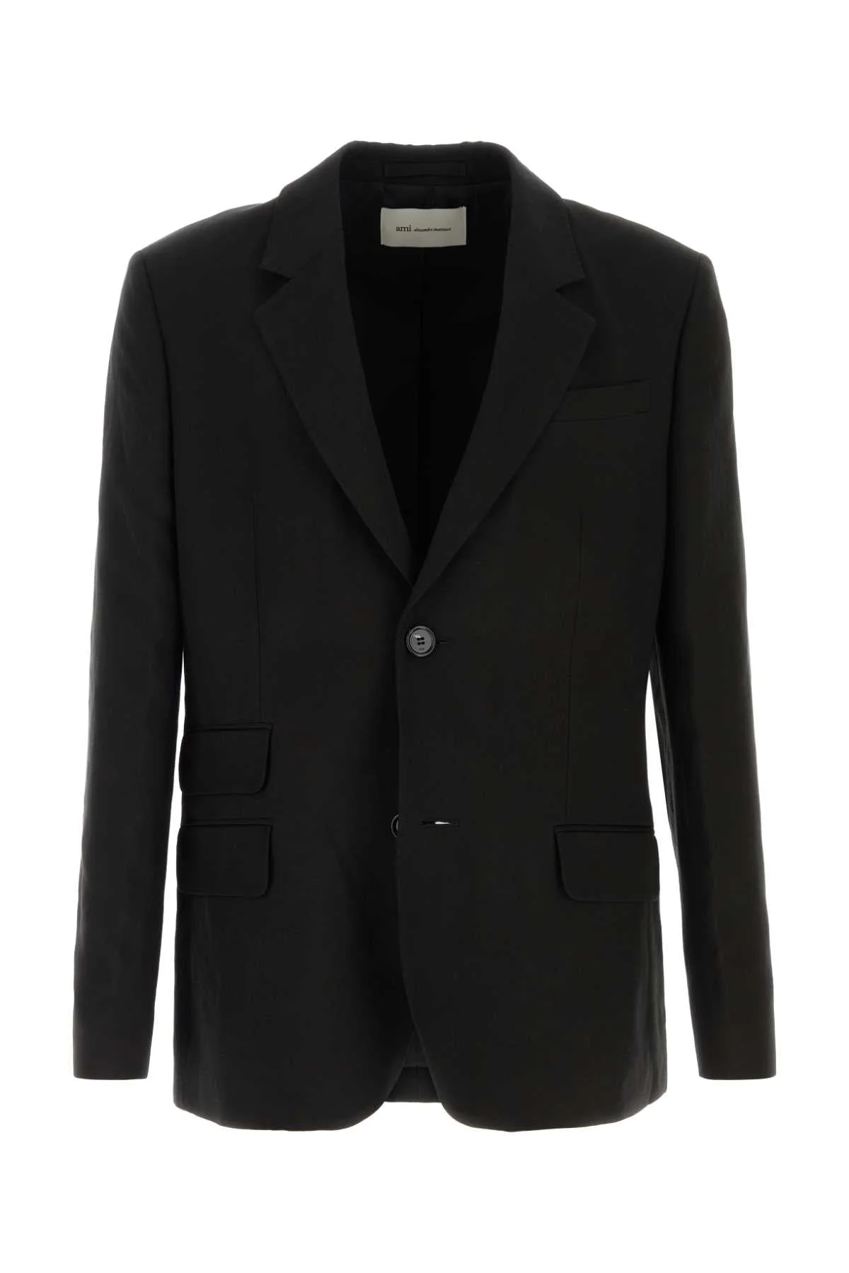 AMI Paris Viscose Linen Tailored Blazer — Black - 1