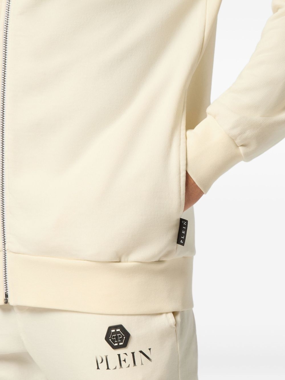 Basic Plein Old Dye zip-up hoodie - 5