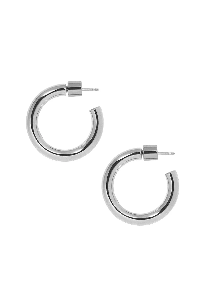 Lilly Huggie Earrings - Silver - 1in - 1