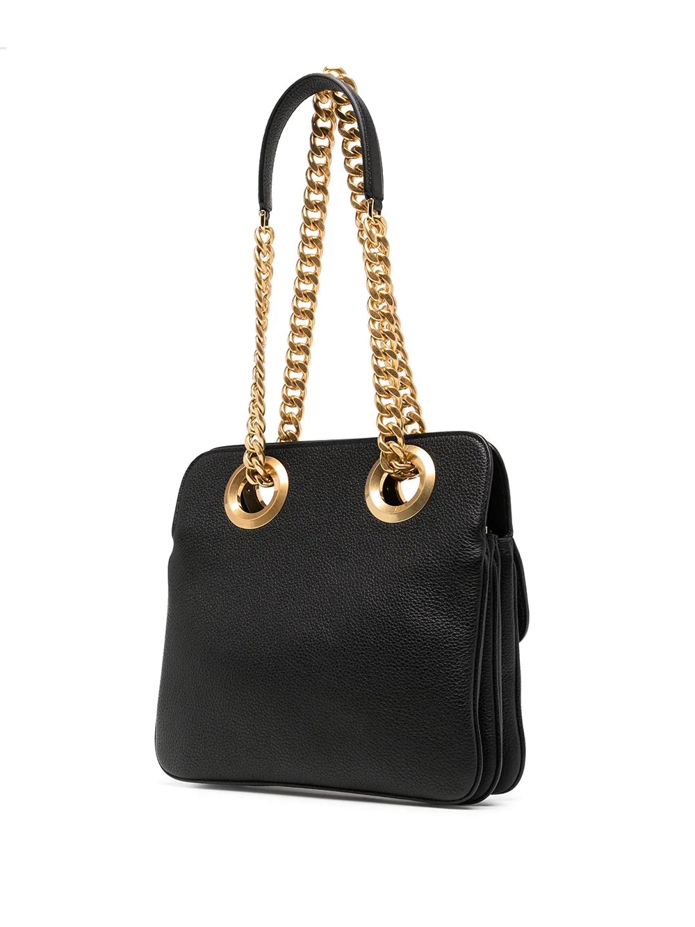 ring-detail leather shoulder bag - 3