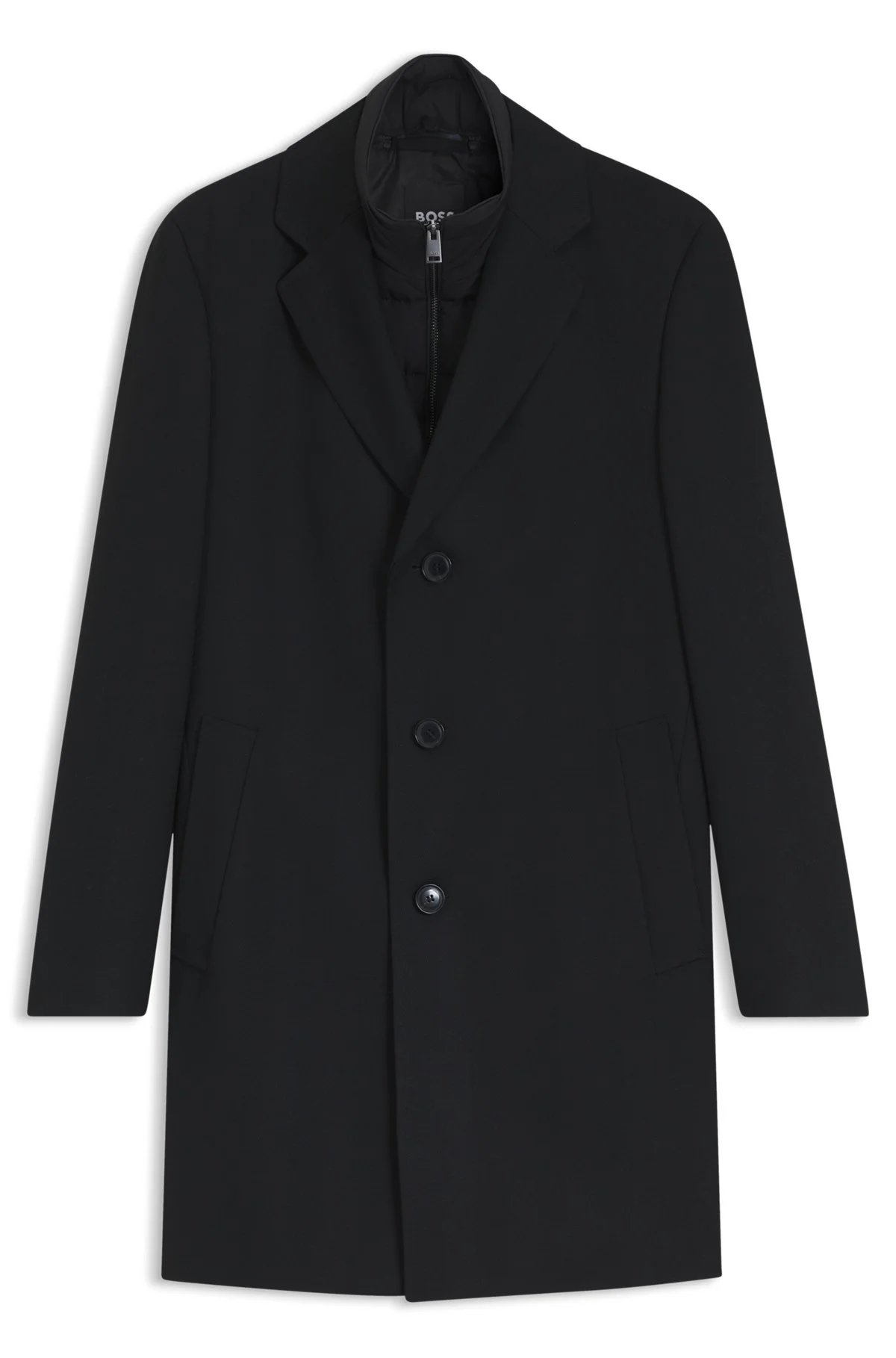 SLIM-FIT COAT IN A WATER-REPELLENT WOOL BLEND - 1