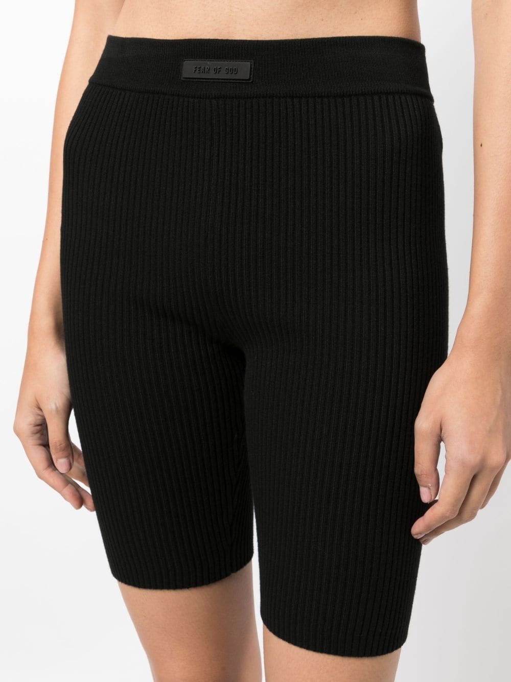 logo-patch ribbed biker shorts - 5