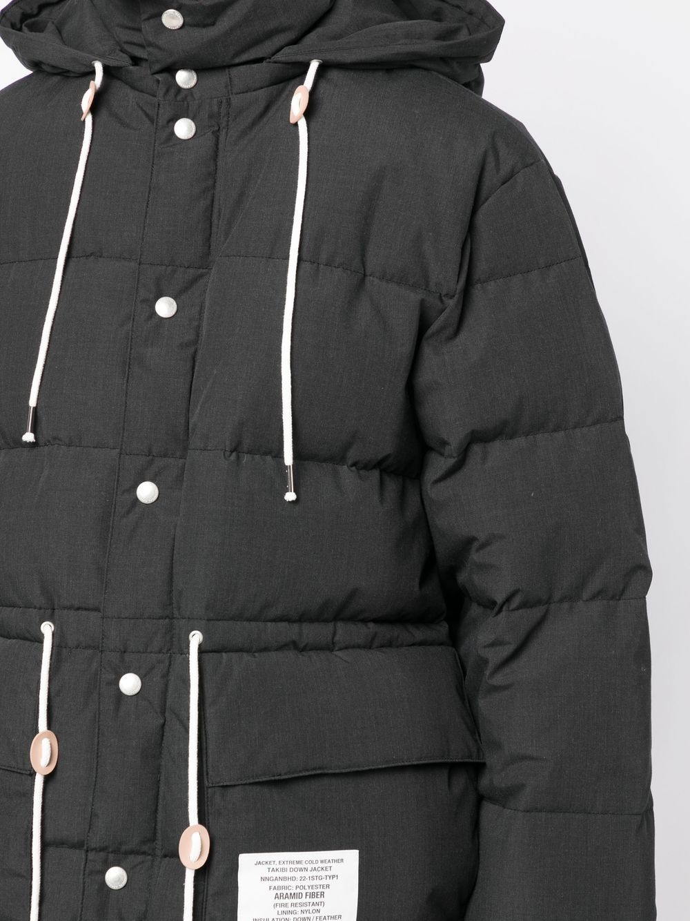 drawstring-fastened padded jacket - 5