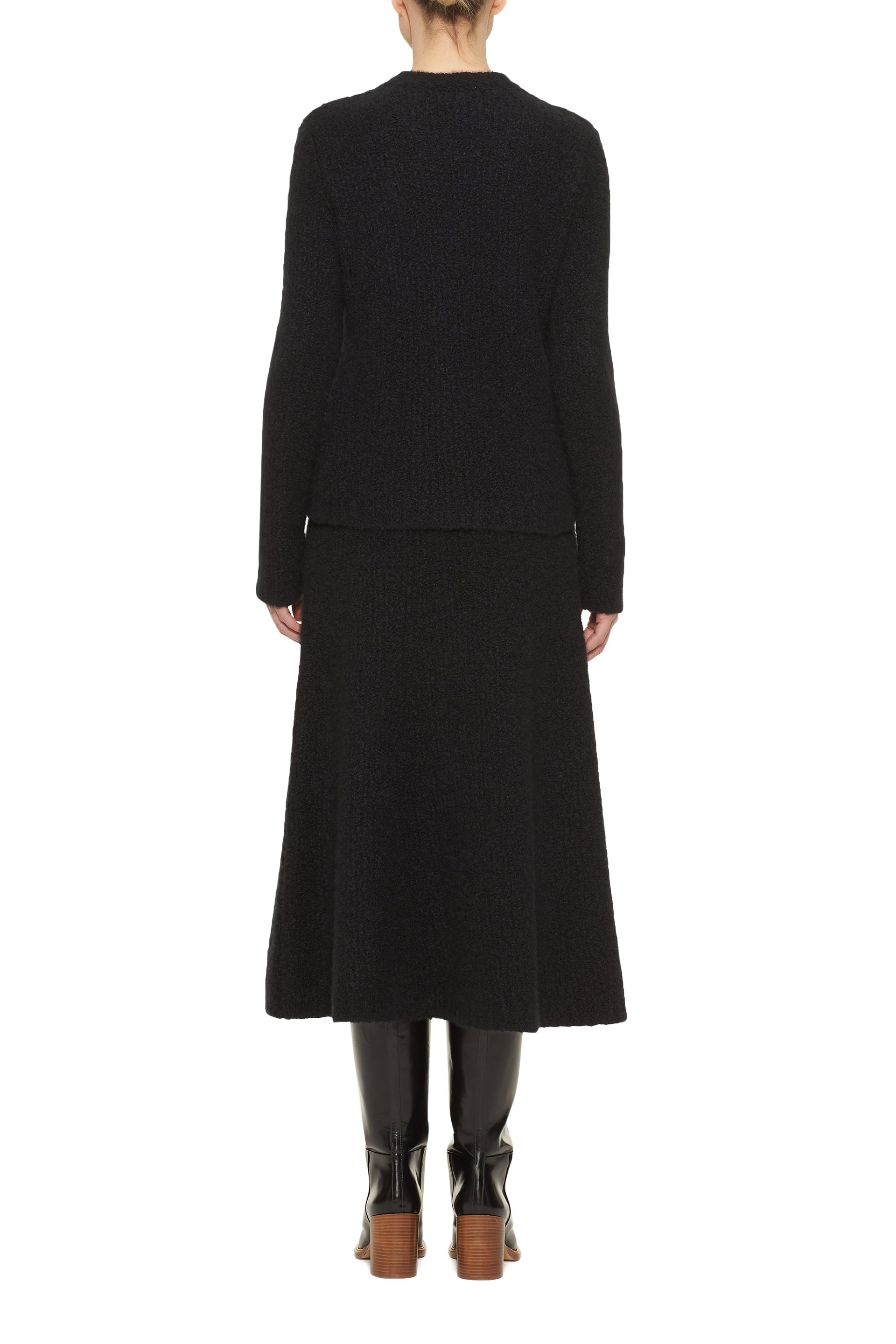 Pablo Skirt in Black Cashmere Boucle - 5
