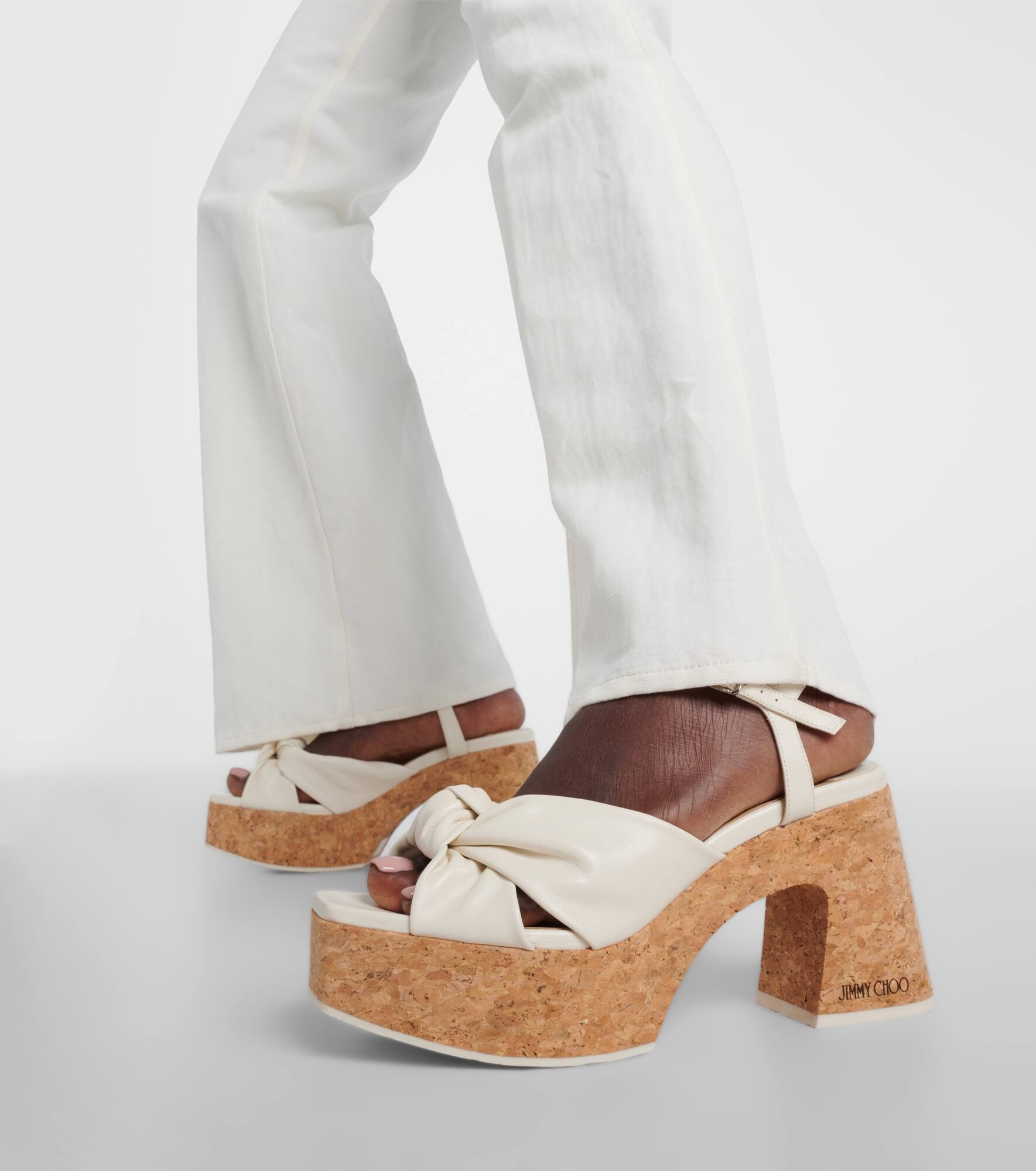 Heloise 95 leather platform sandals - 4