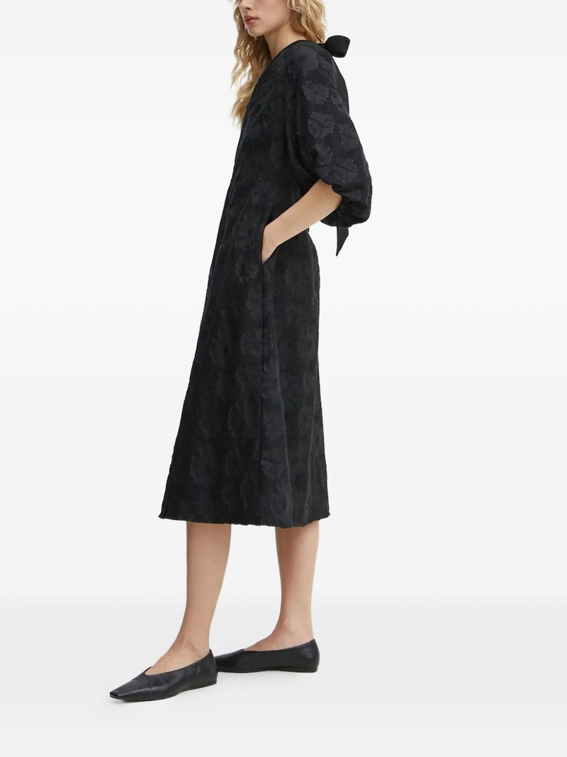 STINE GOYA Anemone puff-sleeve textured midi dress outlook