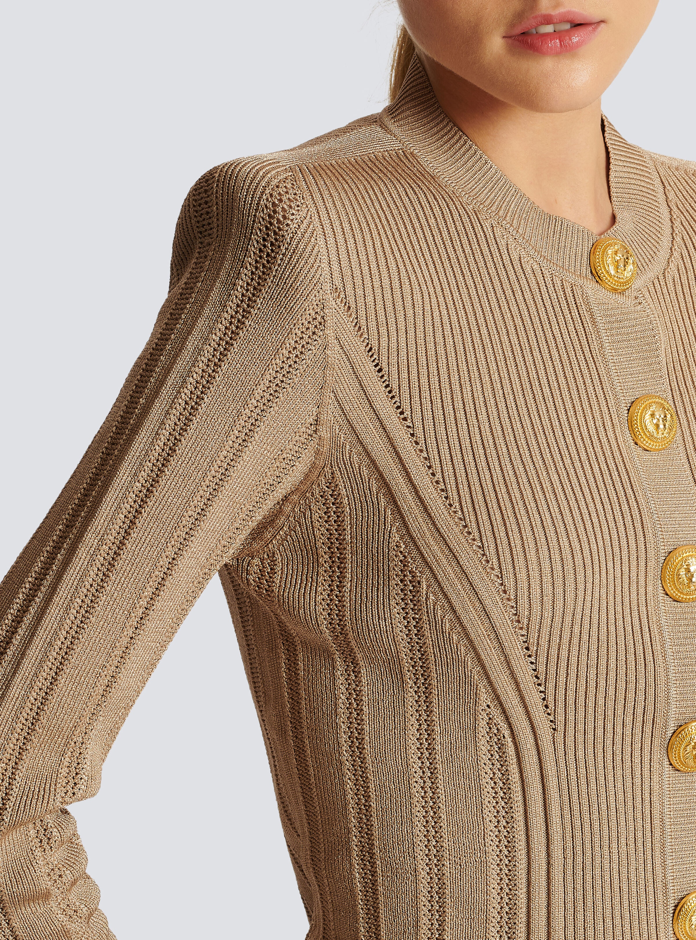 Knit cardigan with gold buttons - 9