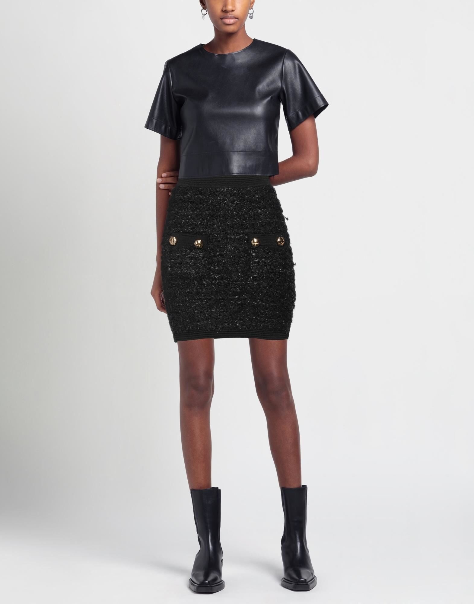 ミニスカート BALMAIN Women Mini Skirts FF1LBA95CG17GAB Black Balmain Black Women's Mini Skirt | yoox | REVERSIBLE