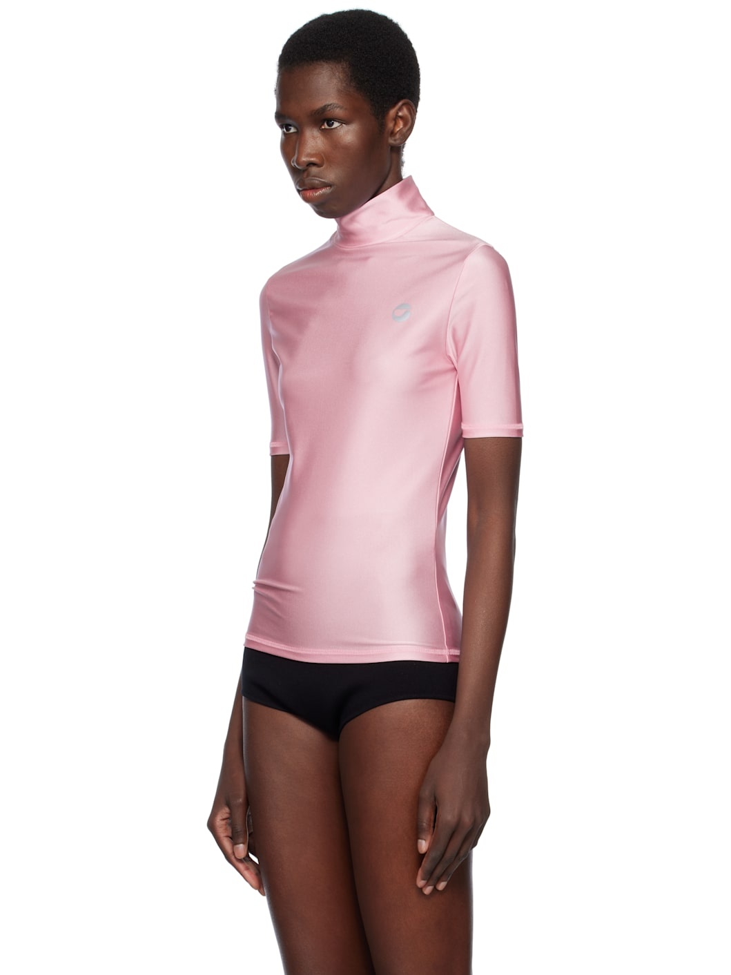 Pink High Neck Fitted Top - 4