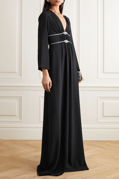 GUCCI Crystal-embellished gathered crepe gown outlook