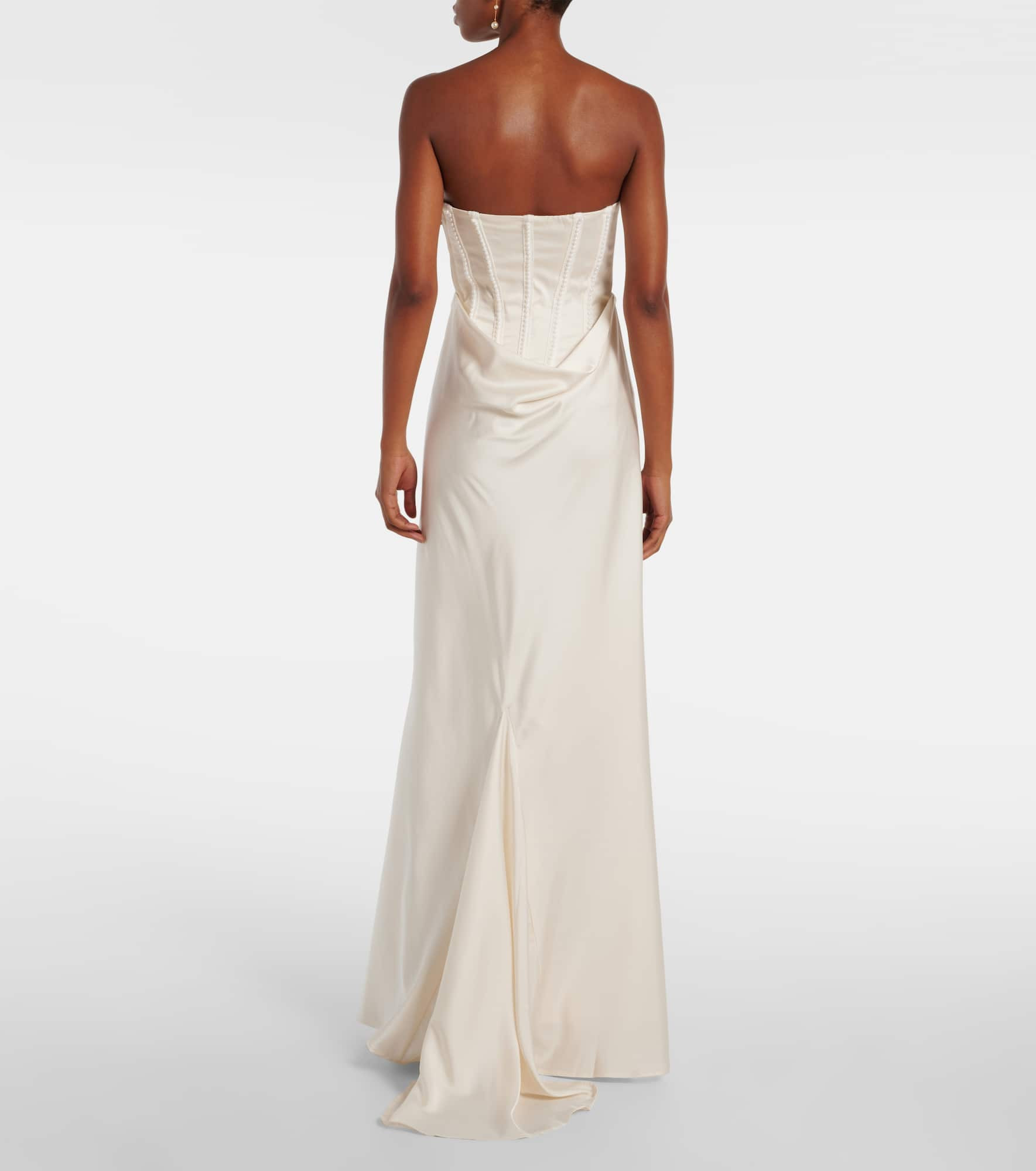 Bridal embellished satin corset dress - 3