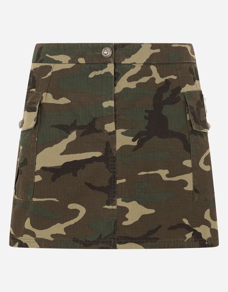 Short cotton skirt with camouflage print - 3