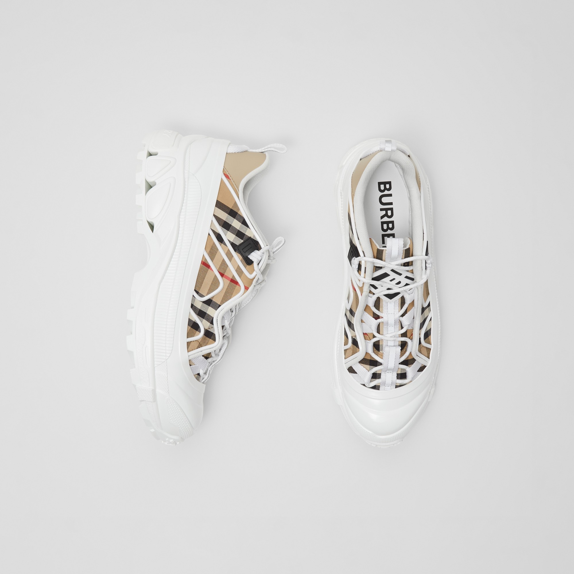 Vintage Check Cotton and Leather Arthur Sneakers - 6