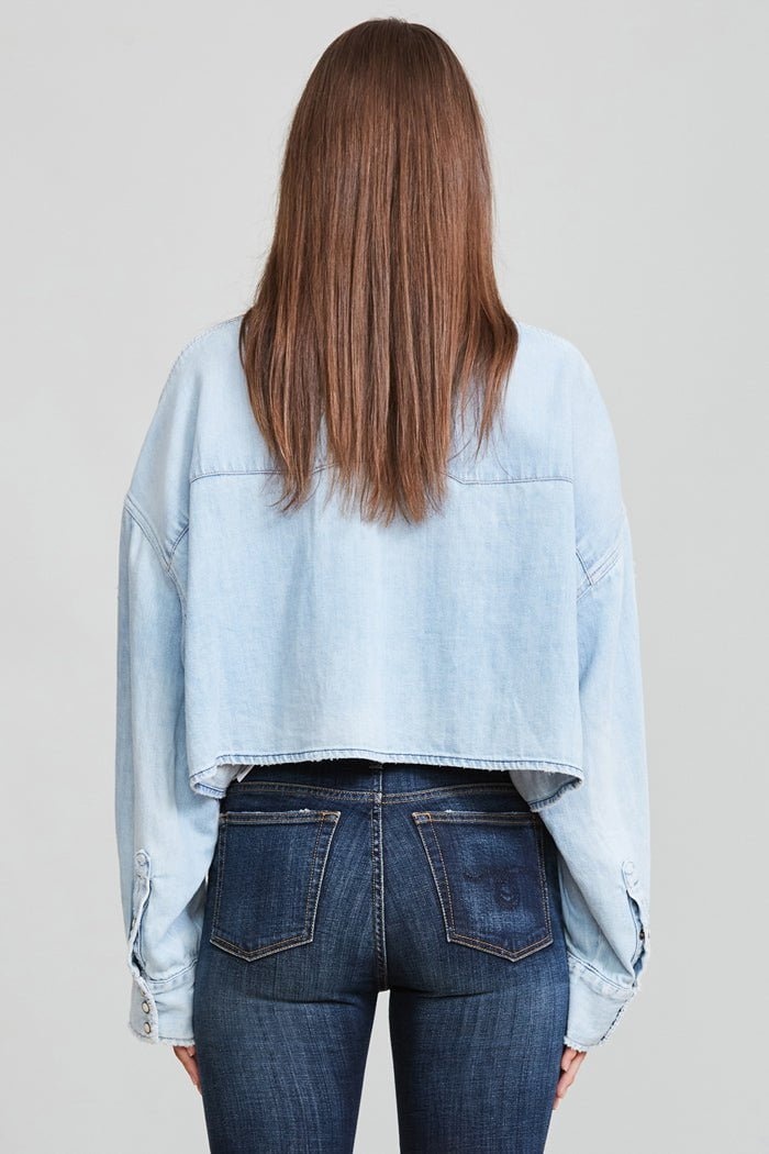 Oversized Cropped Cowboy Shirt - Sullivan | R13 Denim Official Site - 3