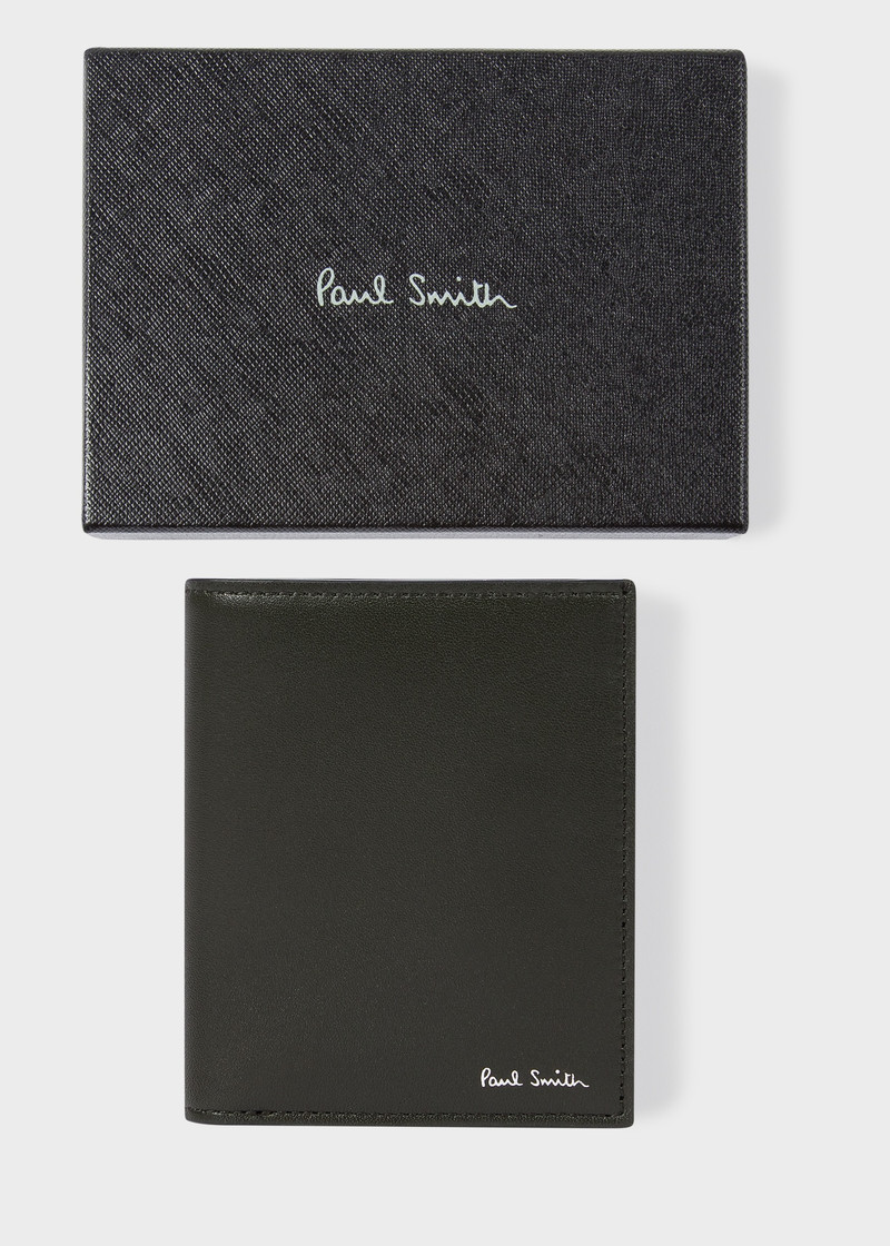 Dark Green Leather Compact Billfold and Coin Wallet 5