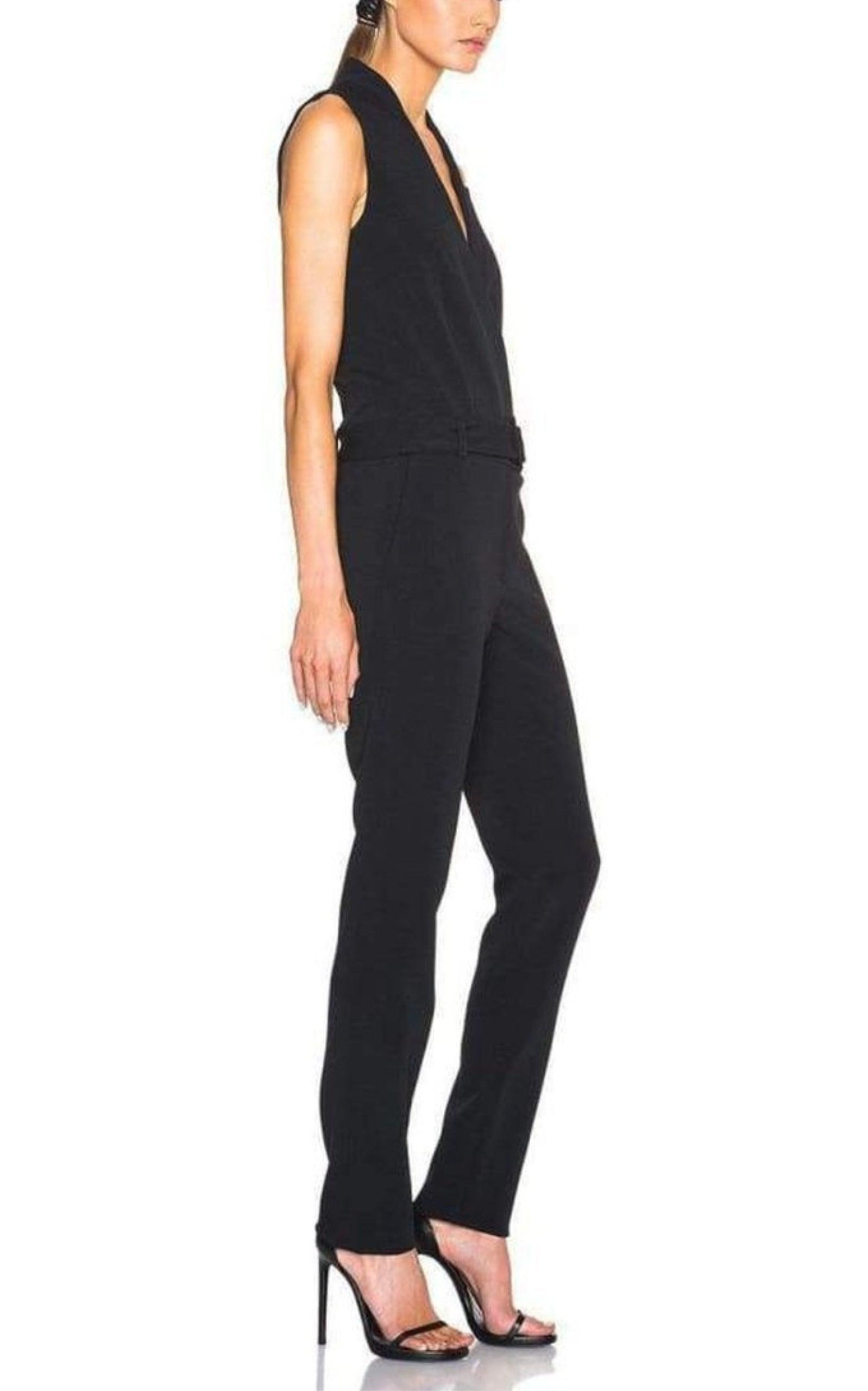 Sleeveless Stretch Crepe Jumpsuit - 3