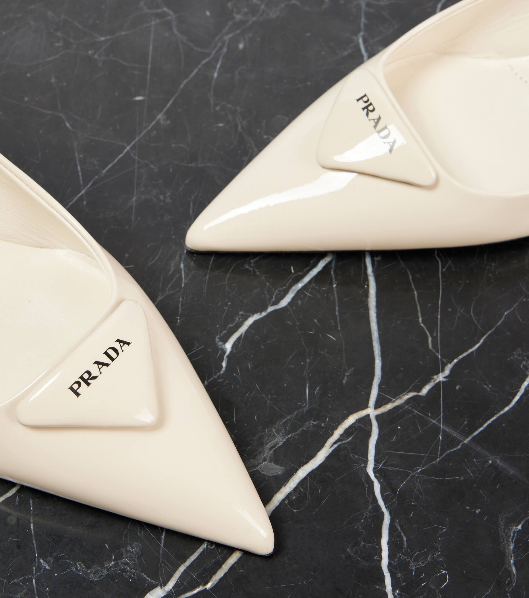 55 logo patent leather slingback pumps - 5