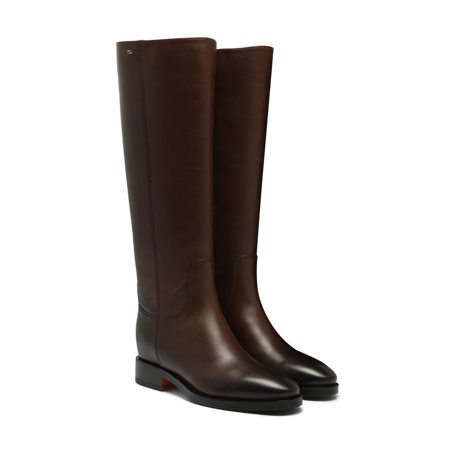 Women's dark brown leather boot - 4
