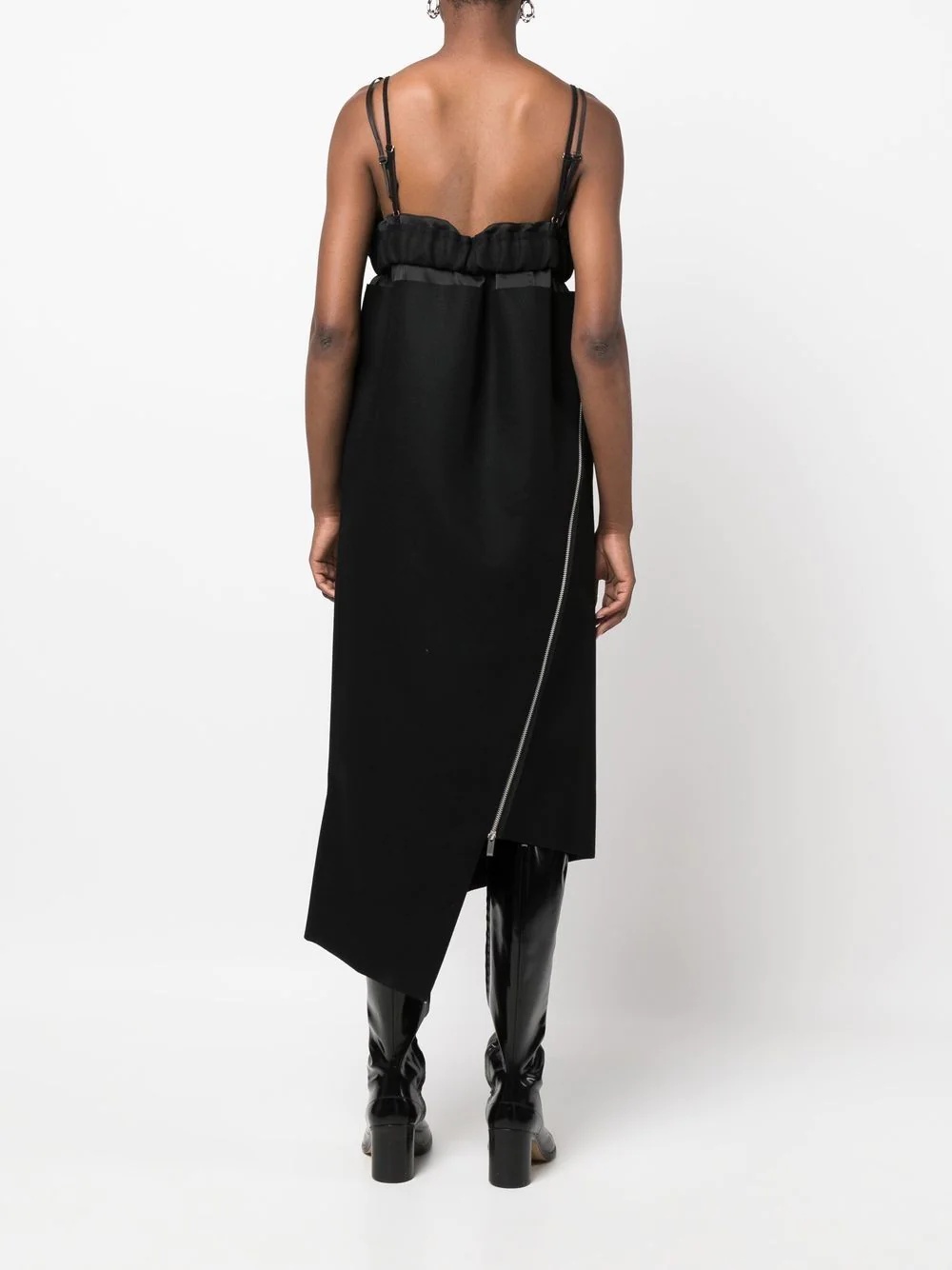 asymmetric cut-out midi dress - 4