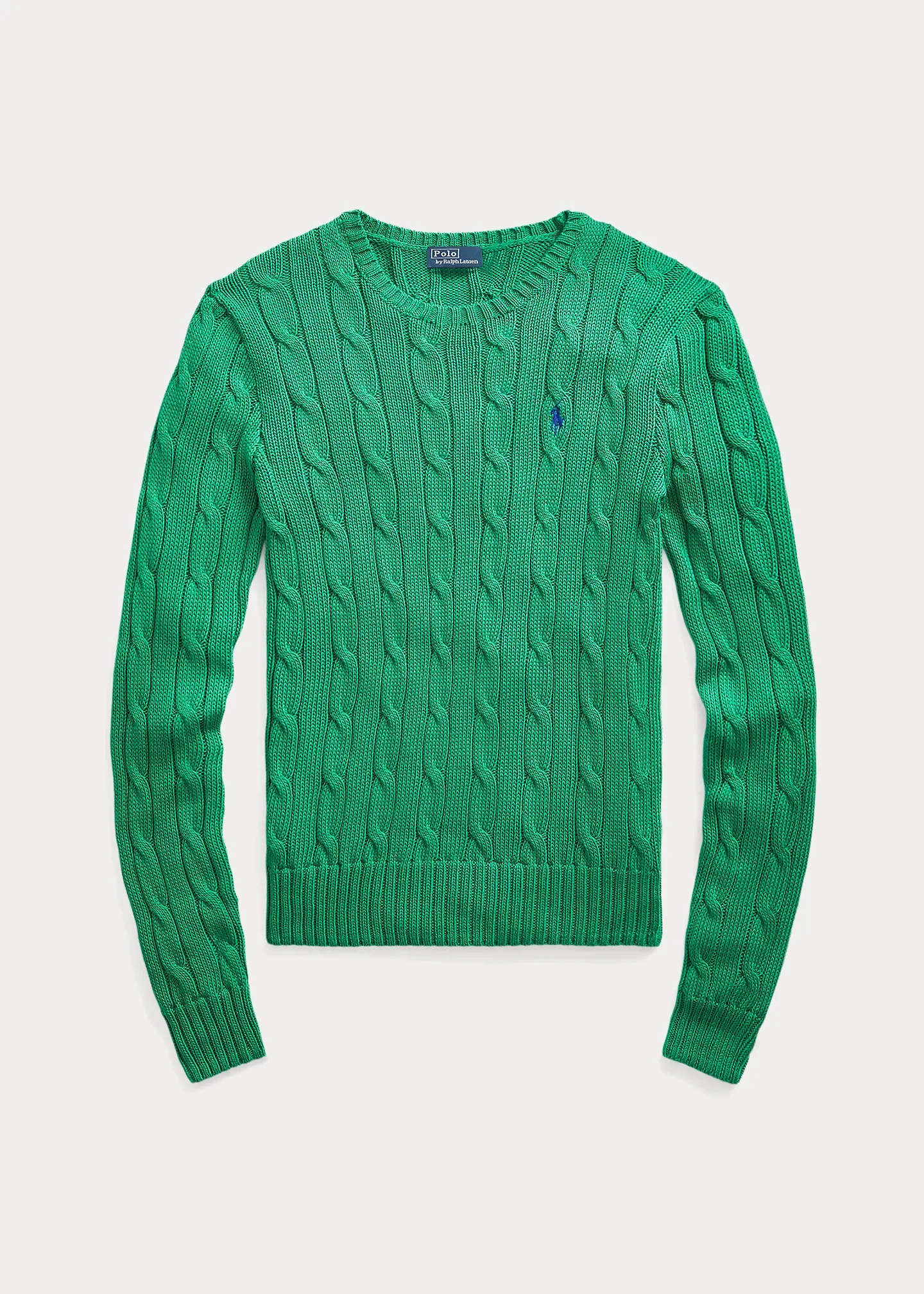 Cable-Knit Cotton Crewneck Sweater - 1