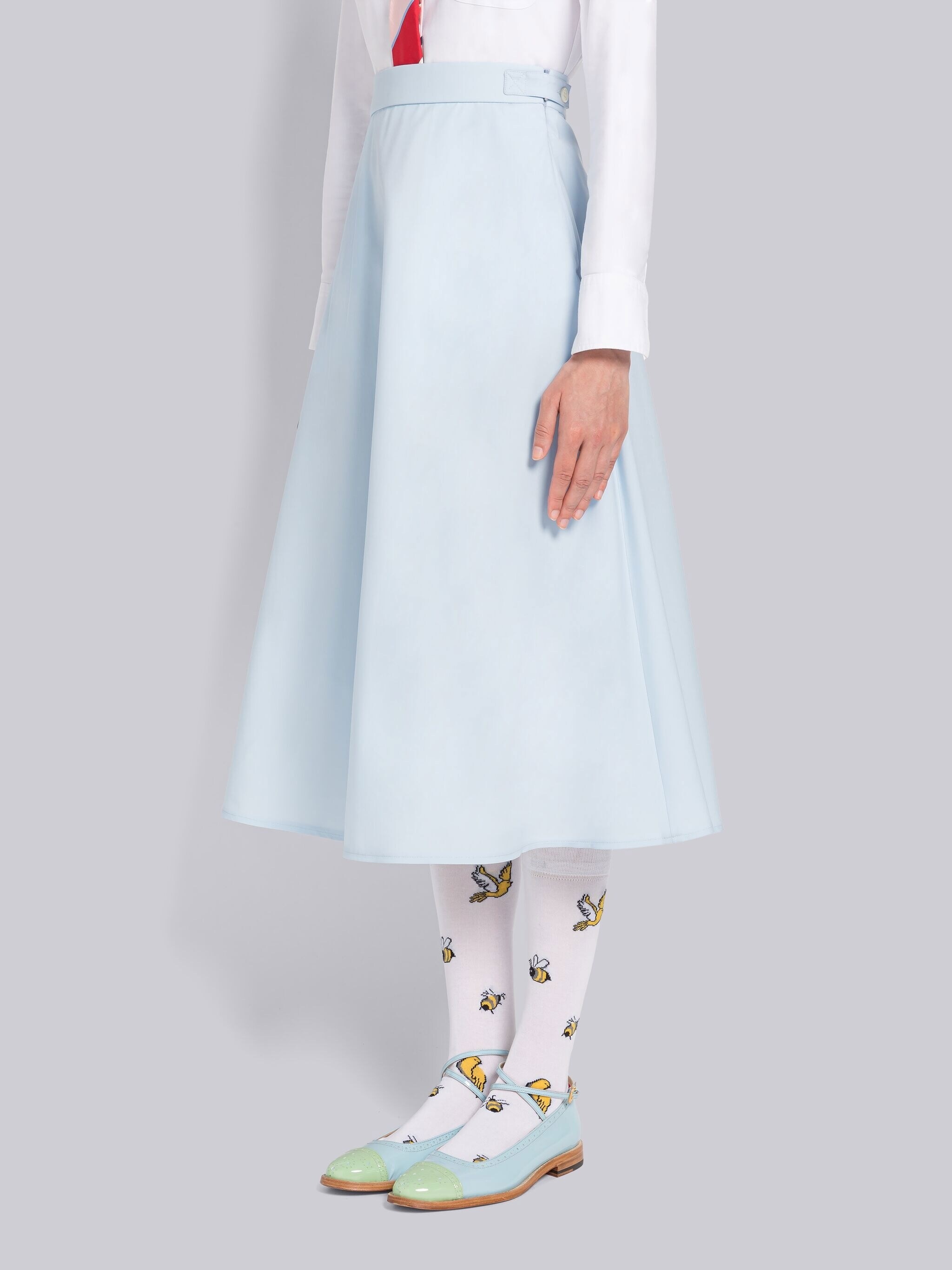 Piece Dyed Plain Weave A-line Skirt - 2
