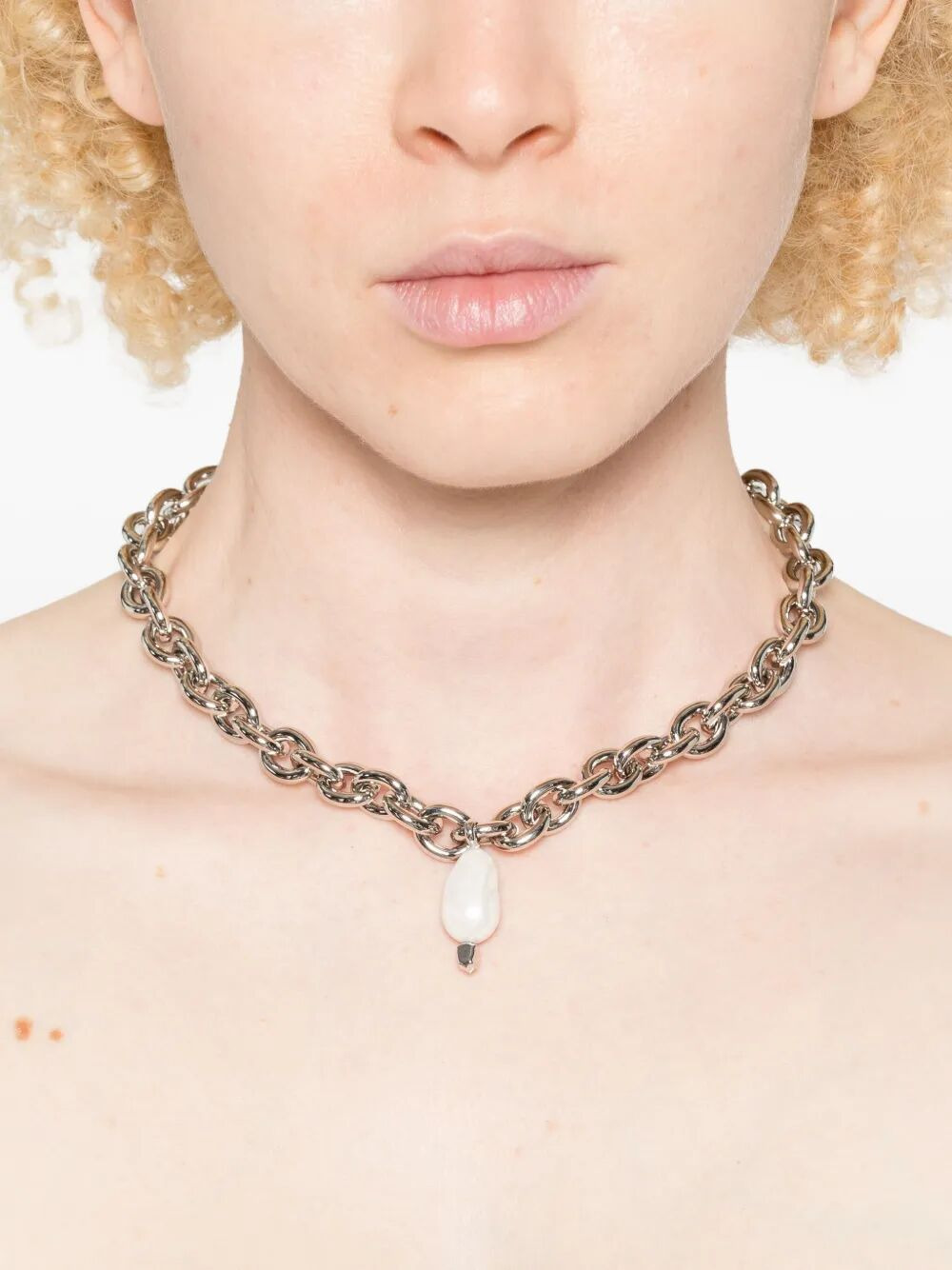 Simone Rocha Women Chain Necklace With Pearl & Crystal Pendant - 2