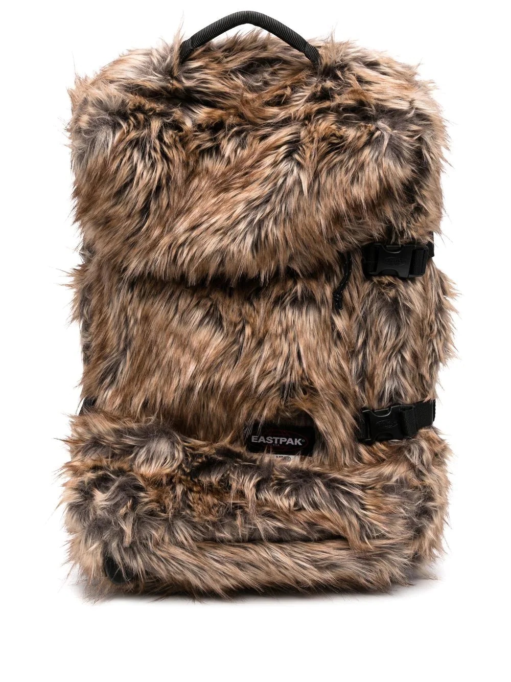 logo-patch faux-fur suitcase - 1