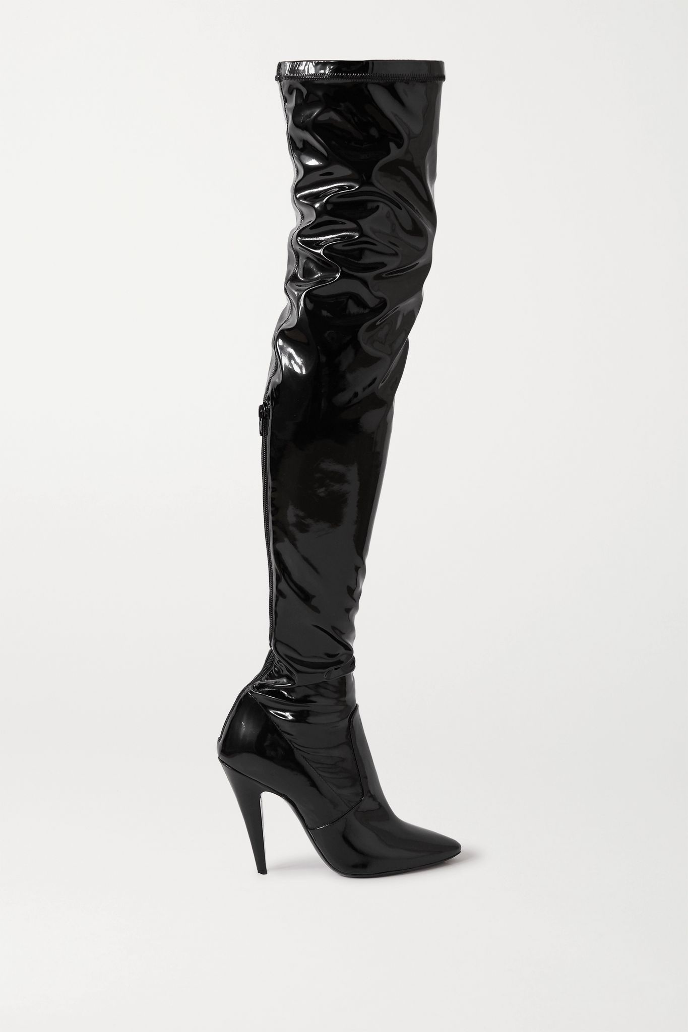 Faux patent-leather over-the-knee boots - 1