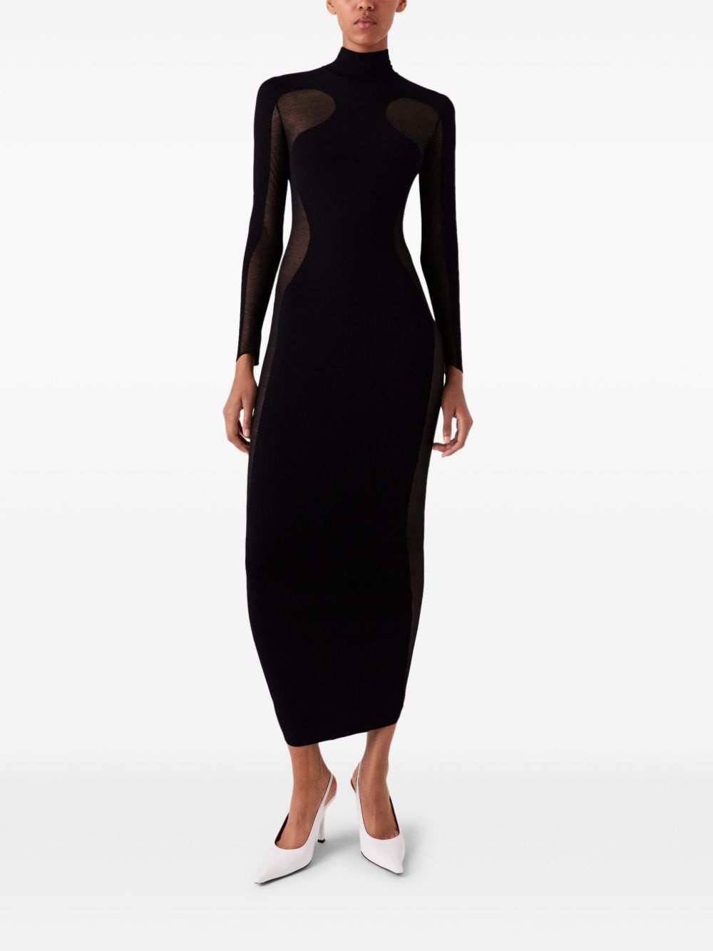 sheer-panels maxi dress - 2