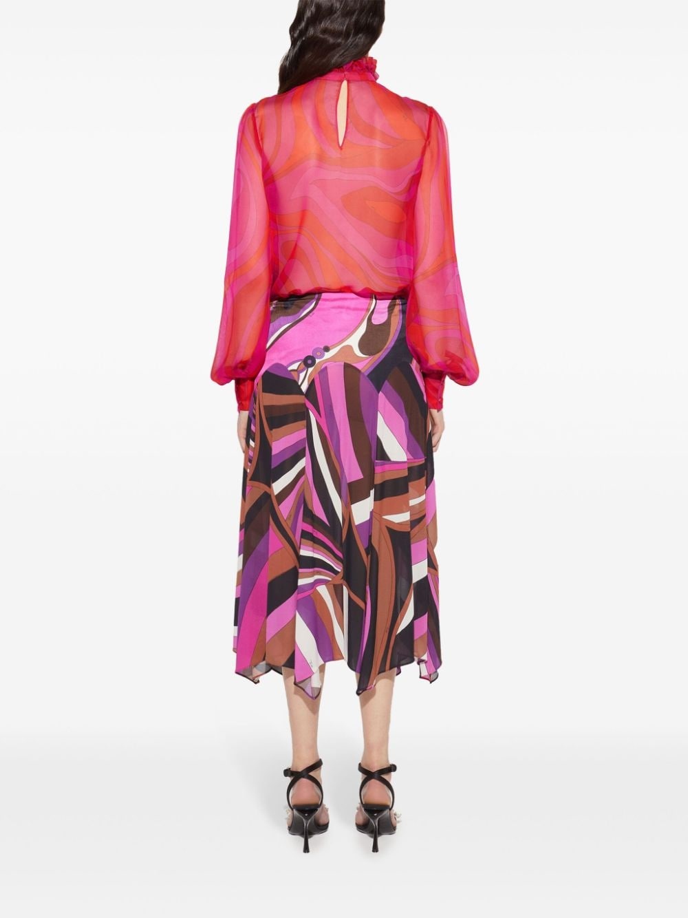 Iride-print midi skirt - 4