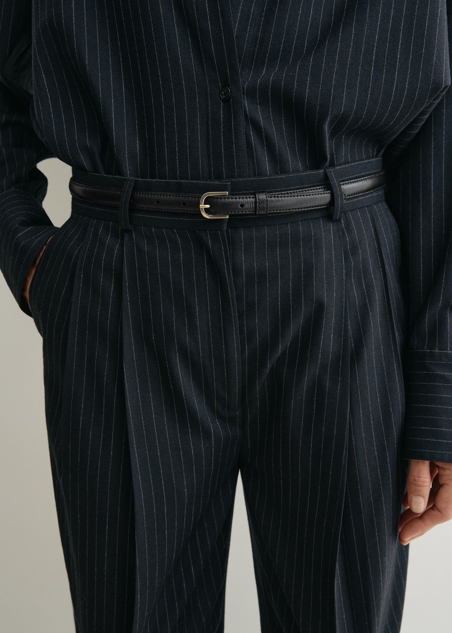 Tailored pinstriped trousers navy - 7