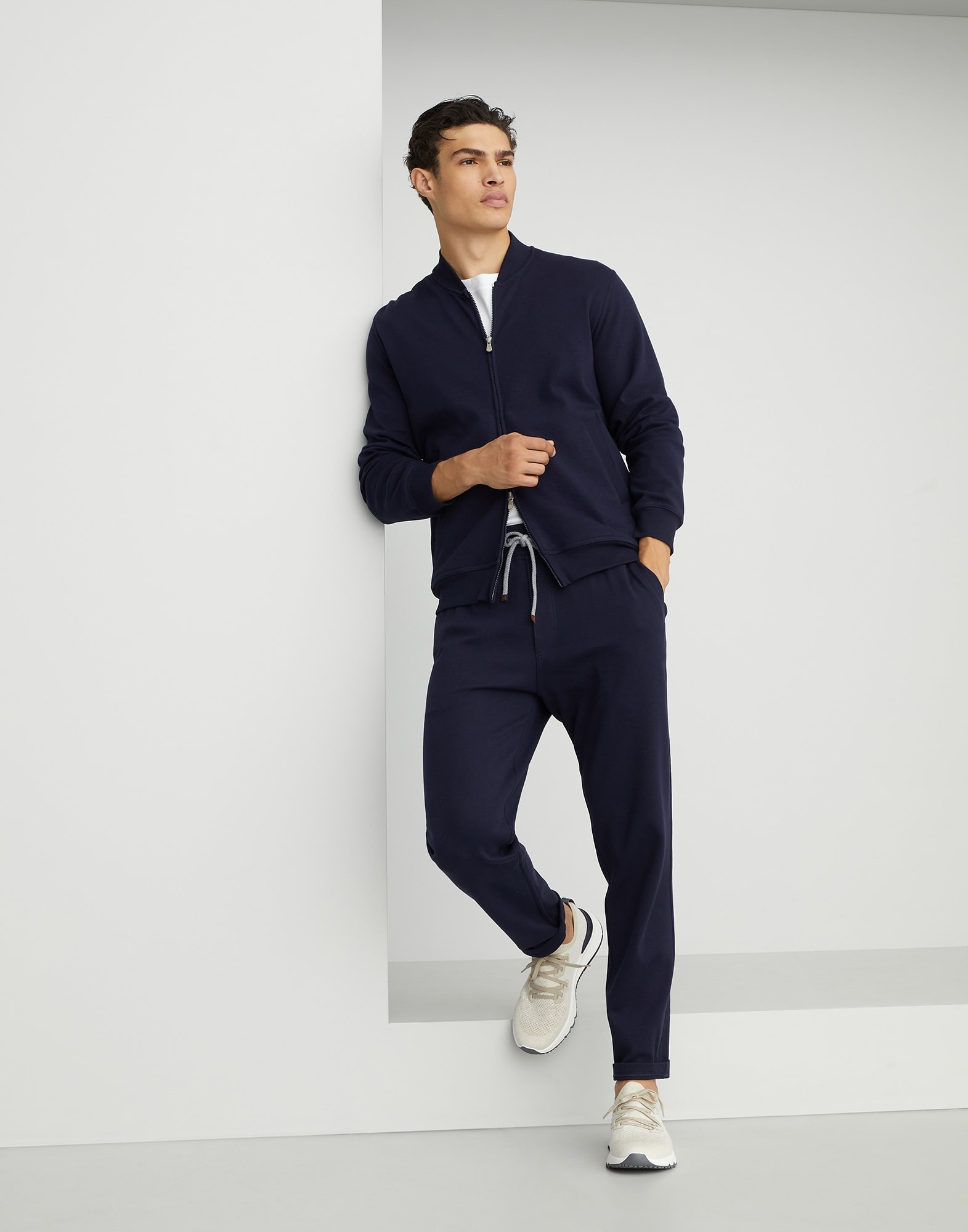 Techno cotton French terry sweatshirt with zipper - 5