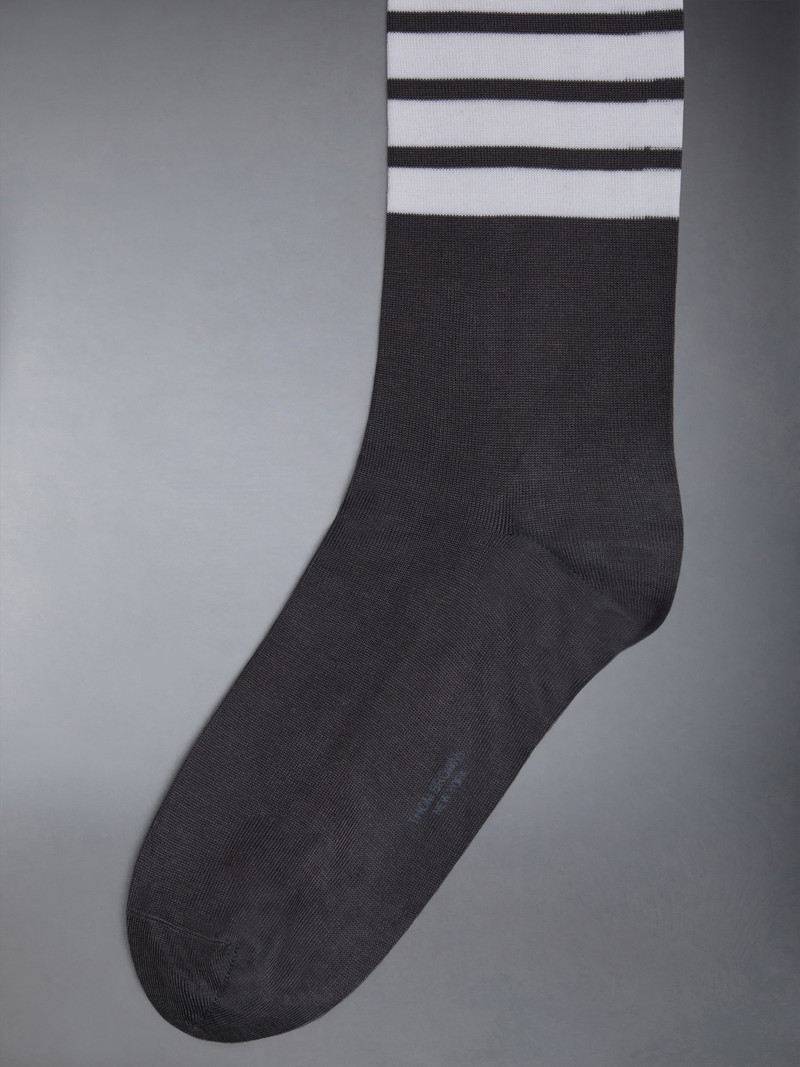 Thom Browne Lightweight Cotton 4-bar Mid Calf Socks outlook