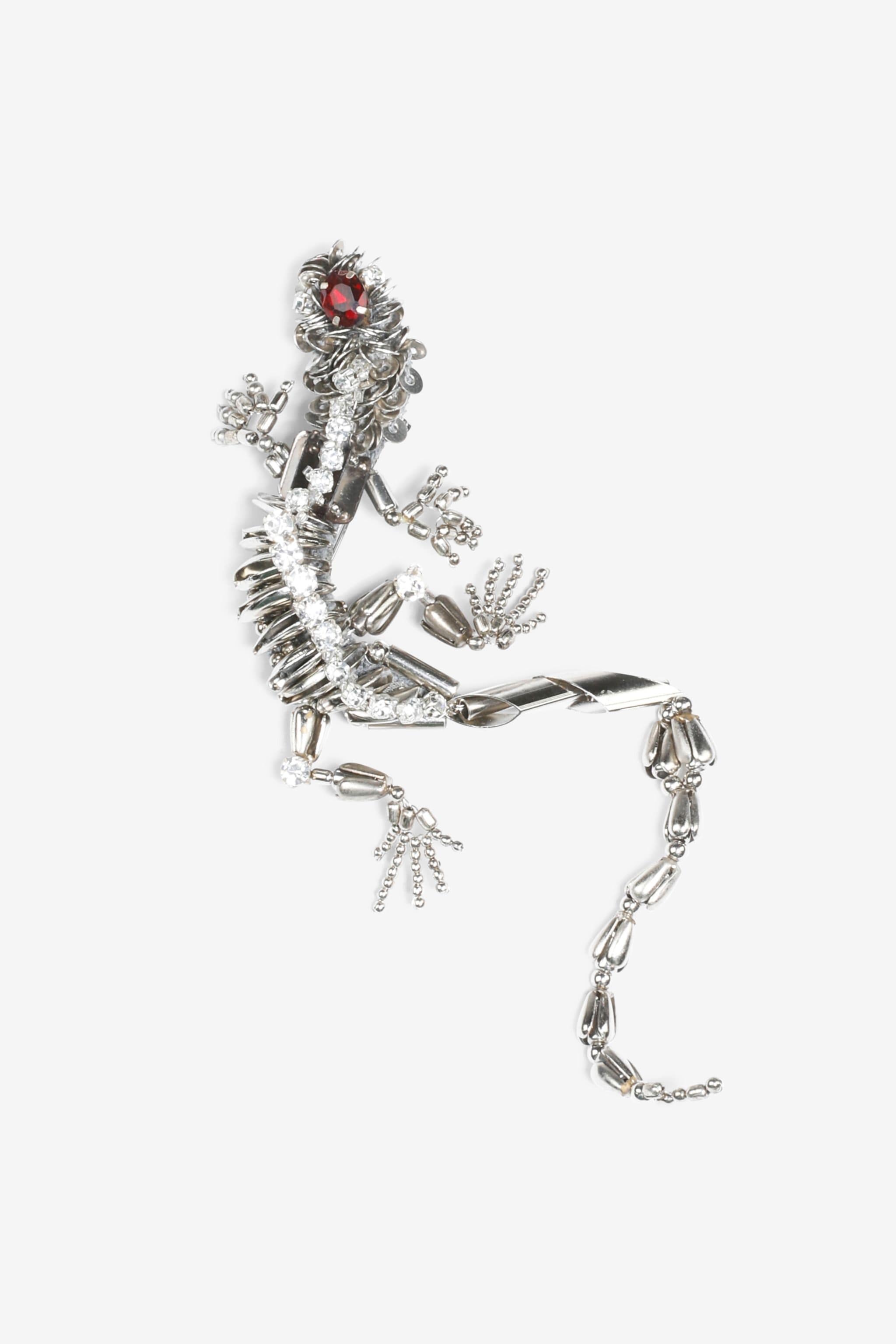 CRYSTAL-EMBELLISHED LIZARD BROOCH - 1
