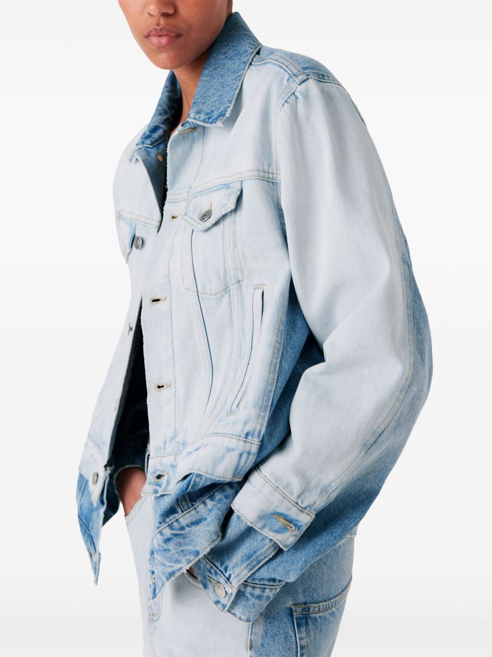 two-tone denim jacket - 4