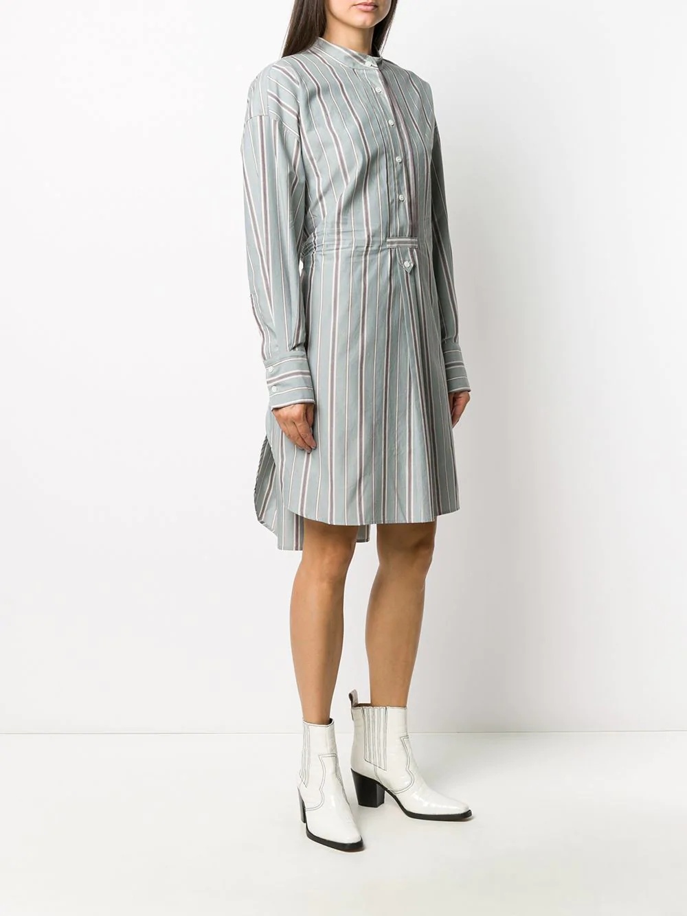 striped shirt dress - 4