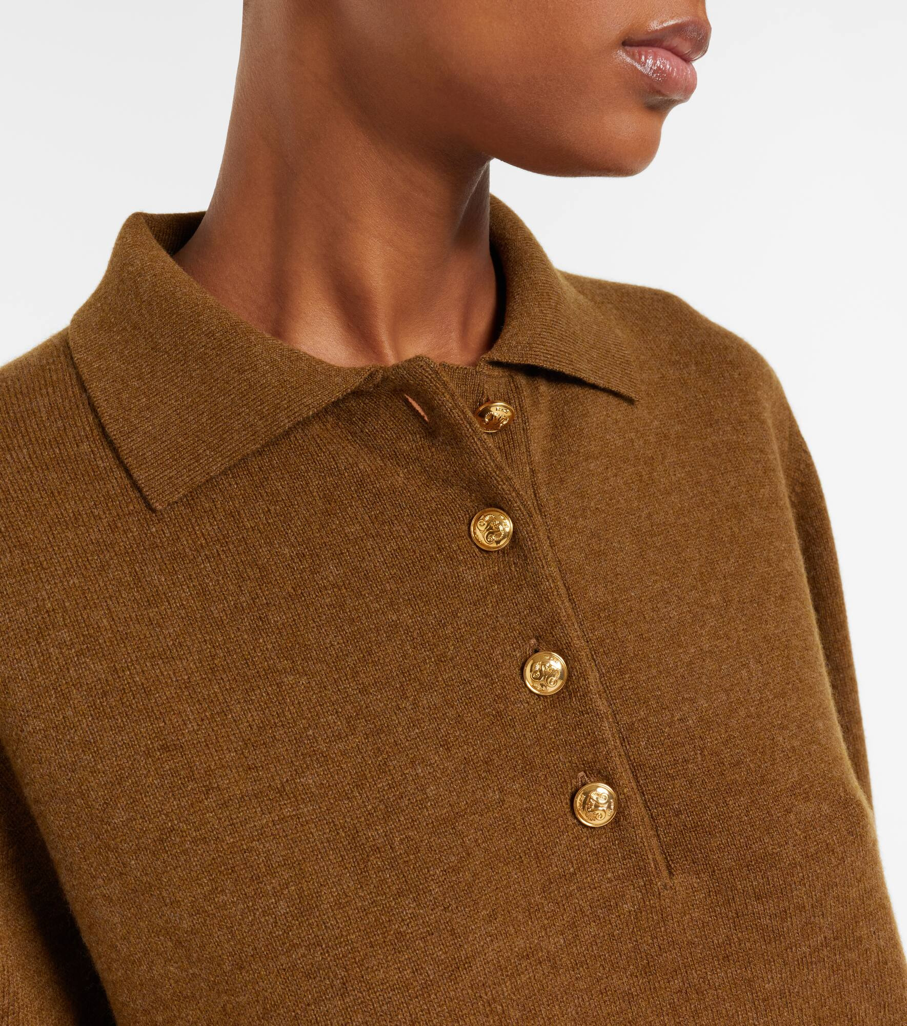 Highland wool and cashmere polo shirt - 4