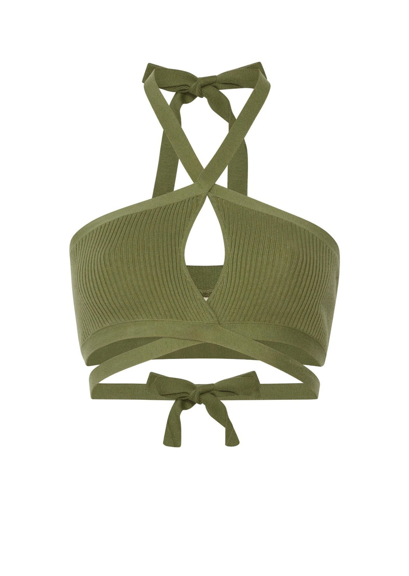 Wool Criss Cross Halter Top 1