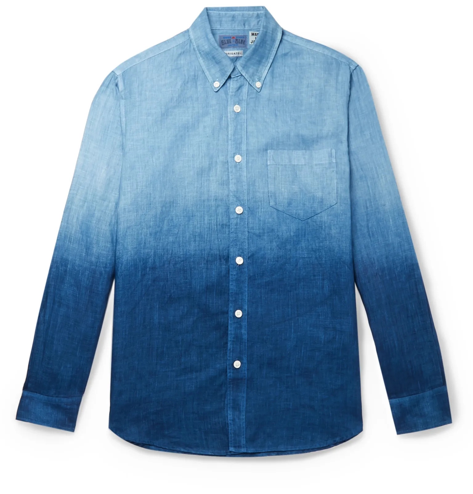 Slim-Fit Indigo-Dyed Two-Tone Linen-Chambray Shirt - 1