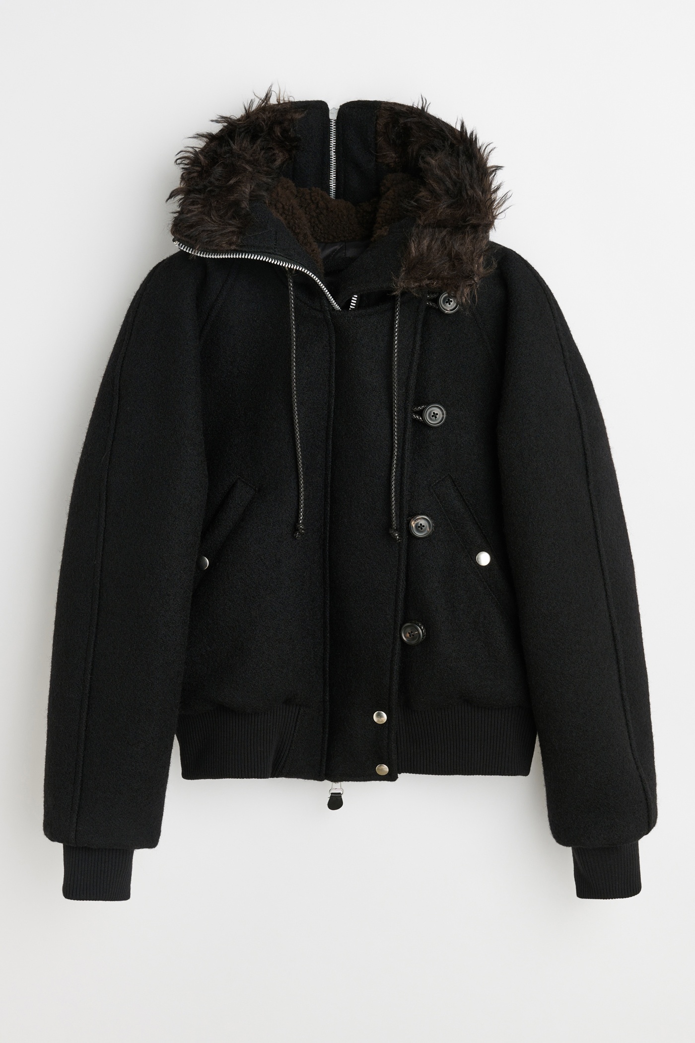 Force Jacket Classic Black Stamped Wool - 8