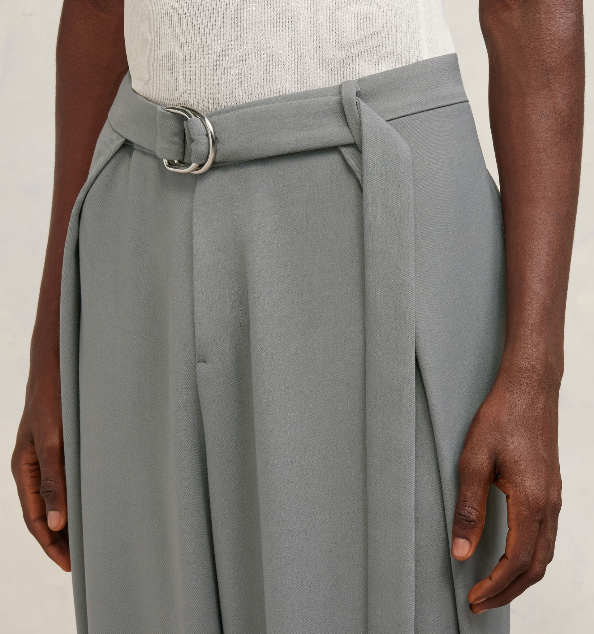 Wide Fit Trousers With Front Panels - 7