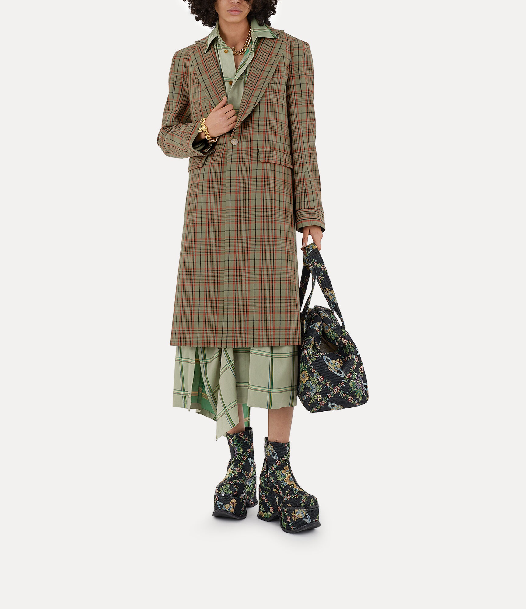 コート Vivienne Westwood Women's ALIEN TEDDY Check Coat Vivienne Westwood ALIEN TEDDY COAT | REVERSIBLE