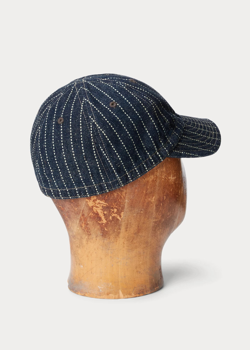 RRL by Ralph Lauren Indigo Dot-Stripe Denim Service Cap outlook