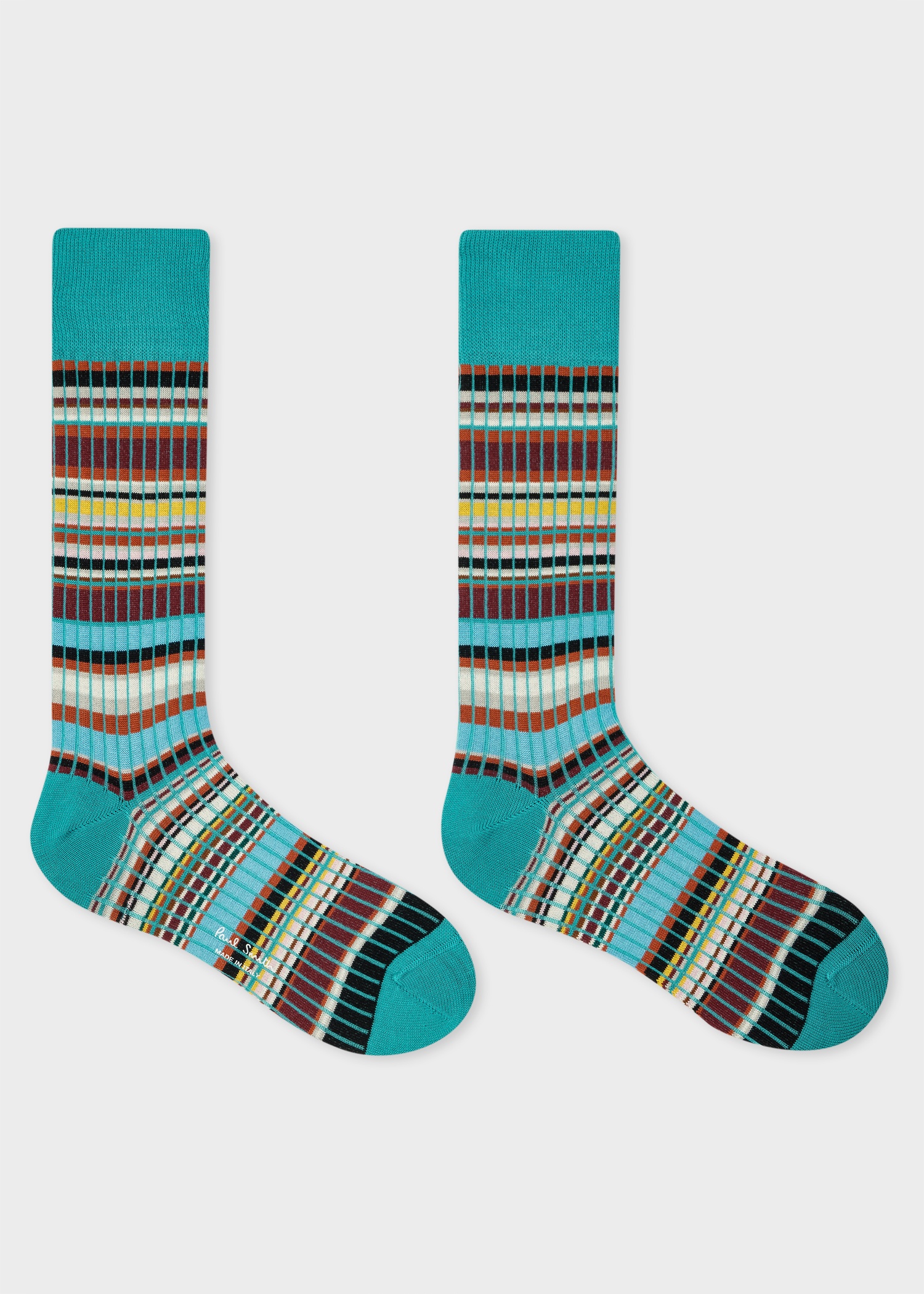 Blue 'Signature Stripe' Ribbed Socks - 2