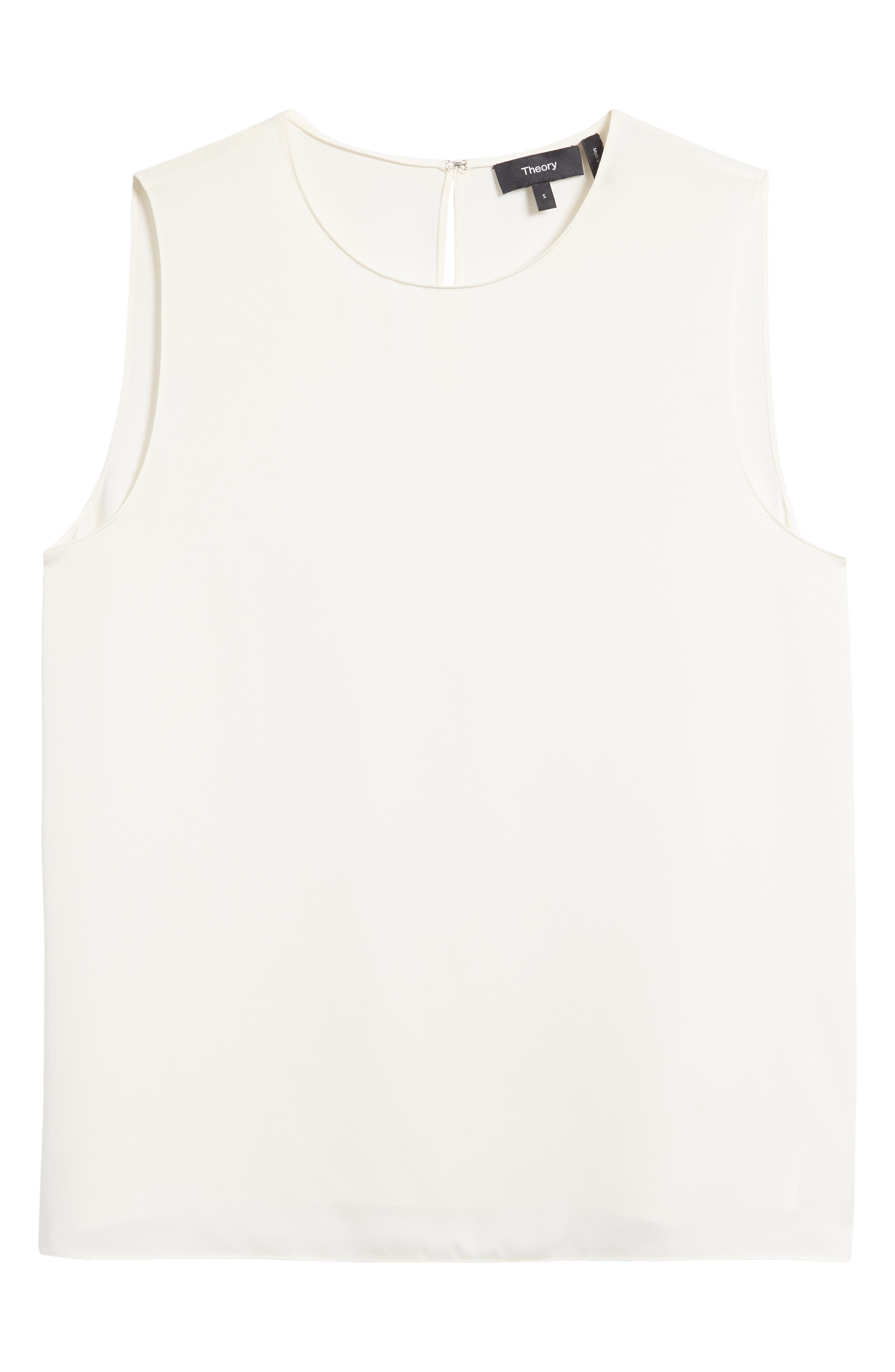 Theory Sleeveless Silk Blouse in Ivory at Nordstrom - 4