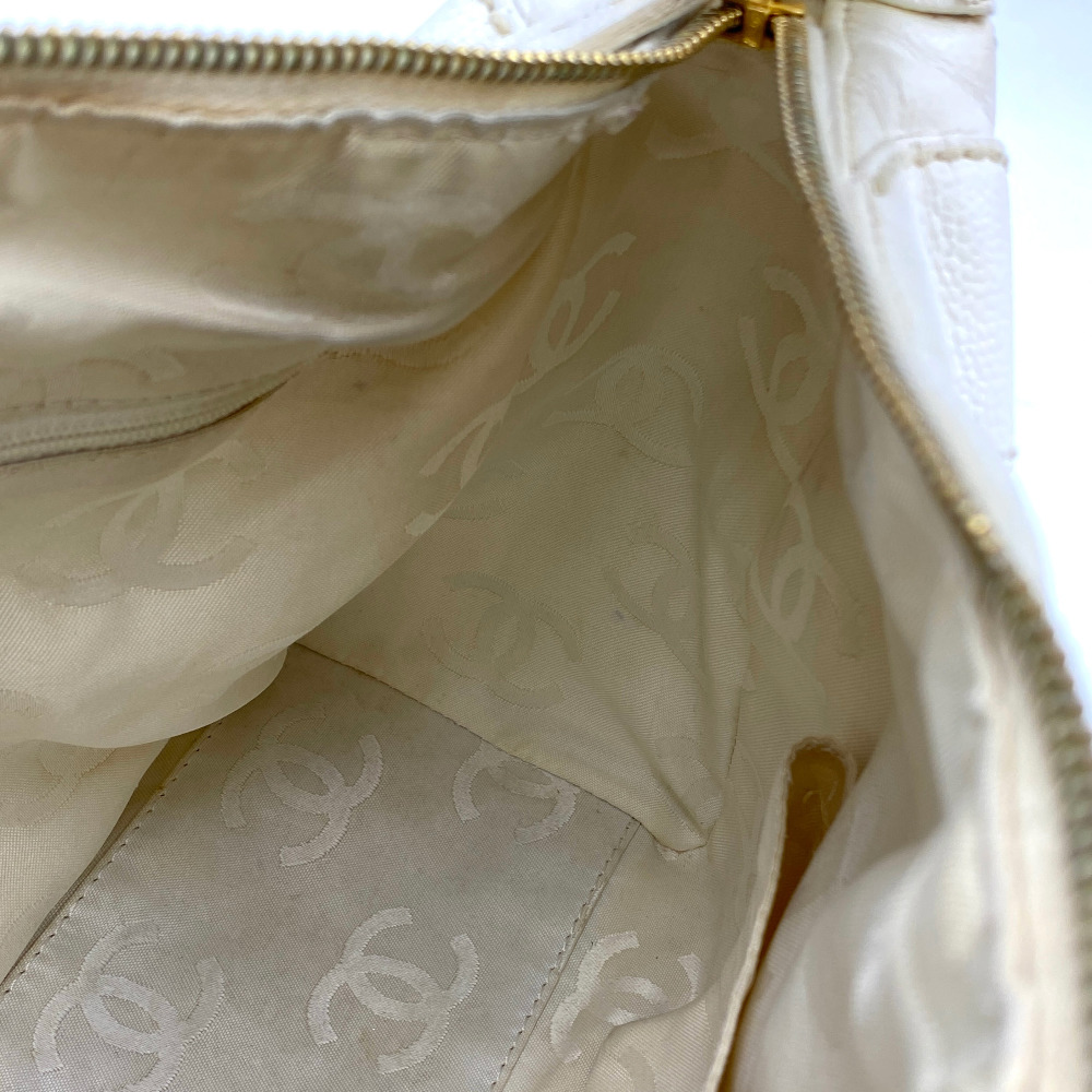 Chanel No.9 White Stitch CC Handbag - 13