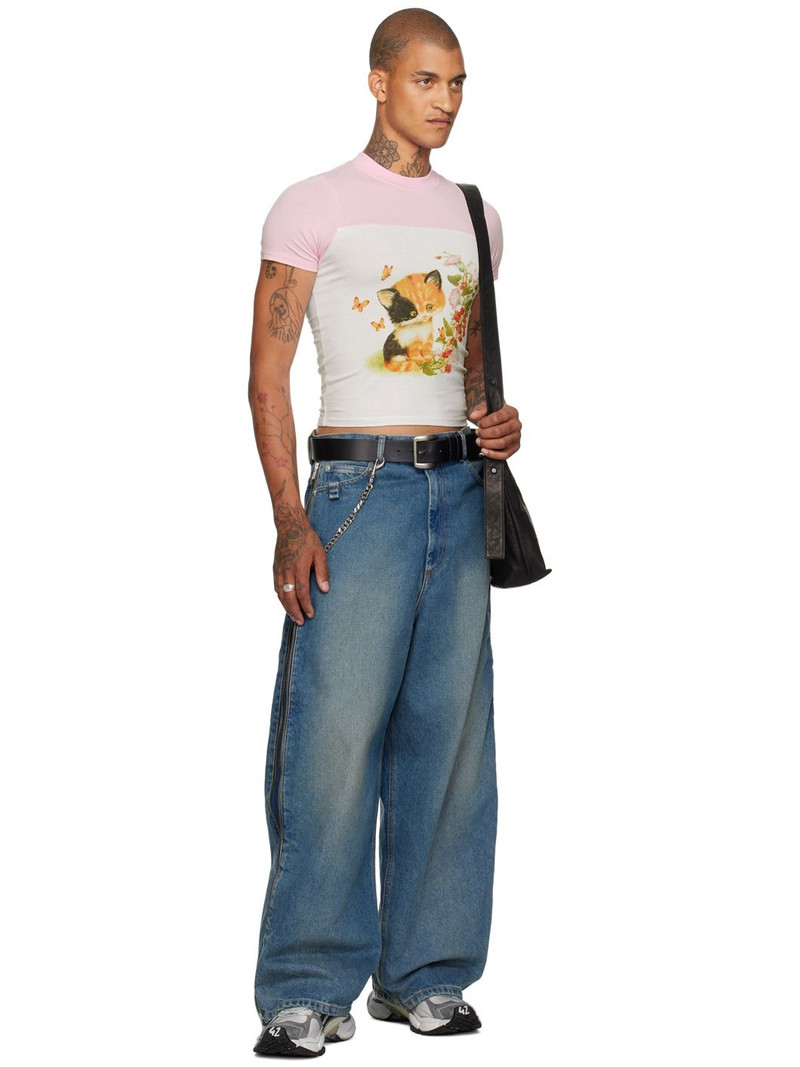 Blue Side Zip Jeans 5