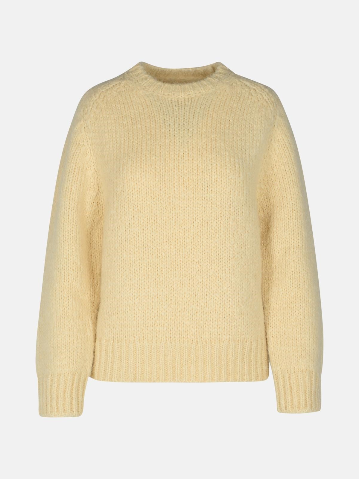 CREAM MOHAIR BLEND SWEATER - 1